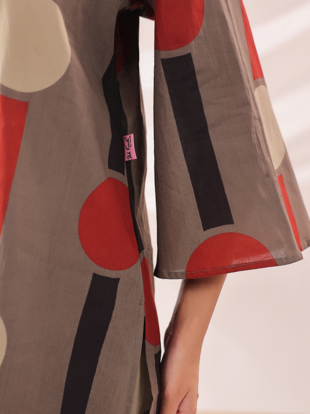 Tribal Echo Grey Cotton Co-ord Set