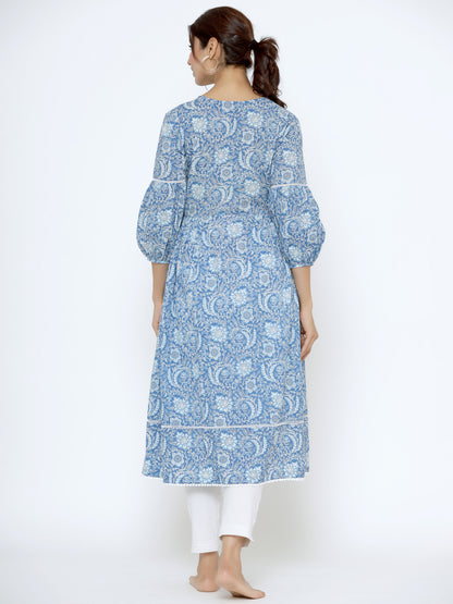 Floral Lagoon Maternity & Nursing Kurta
