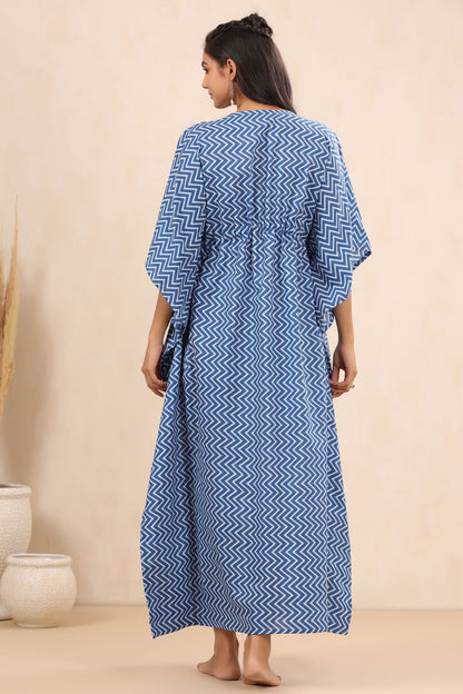 Whimsical Zigzags Cotton Kaftan