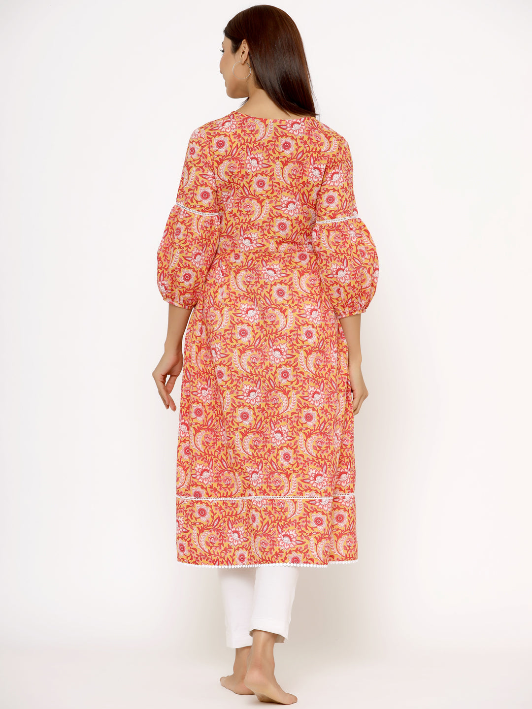 Sunlit Blossoms Yellow Maternity & Nursing Kurta
