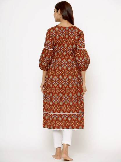 Complete Harmony Red Maternity & Nursing Kurta