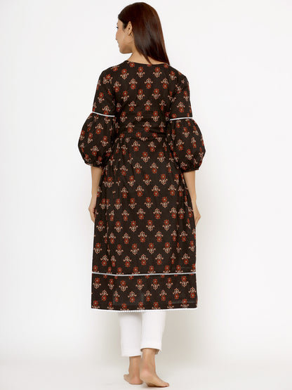 Sassy Black Maternity & Nursing Kurta