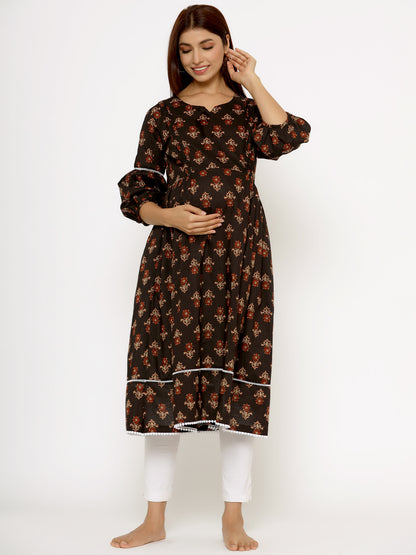 Sassy Black Maternity & Nursing Kurta