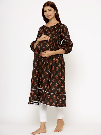 Sassy Black Maternity & Nursing Kurta