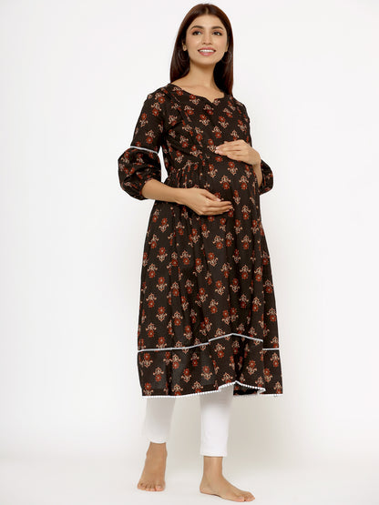 Sassy Black Maternity & Nursing Kurta