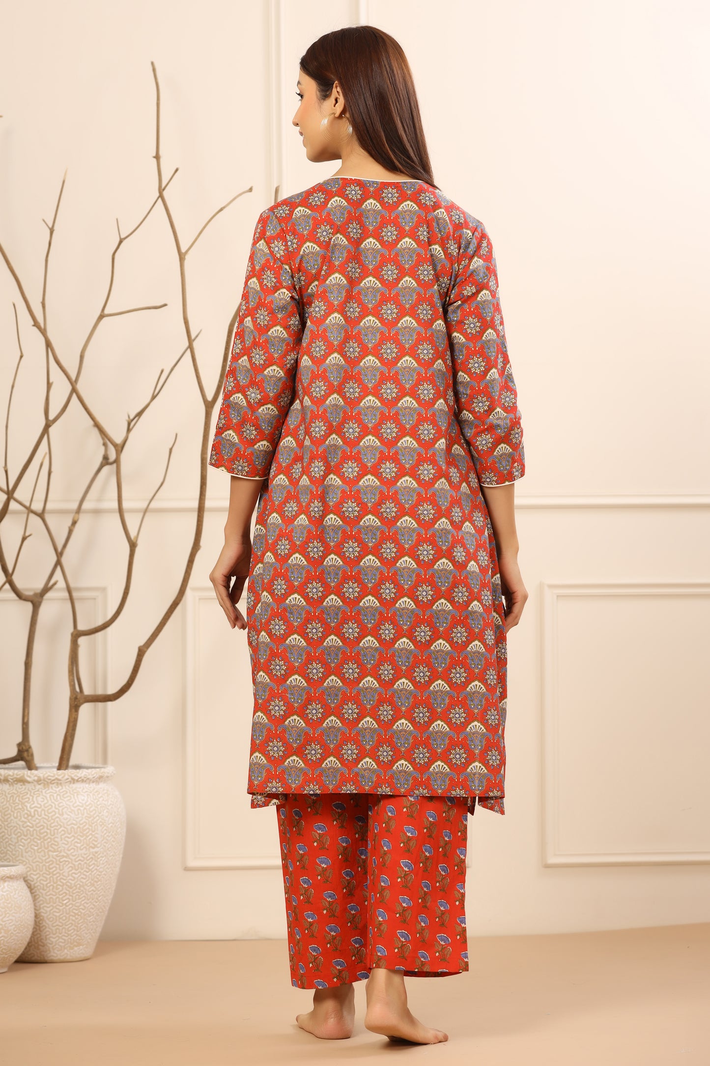 Florals On Red Maternity & Nursing Set