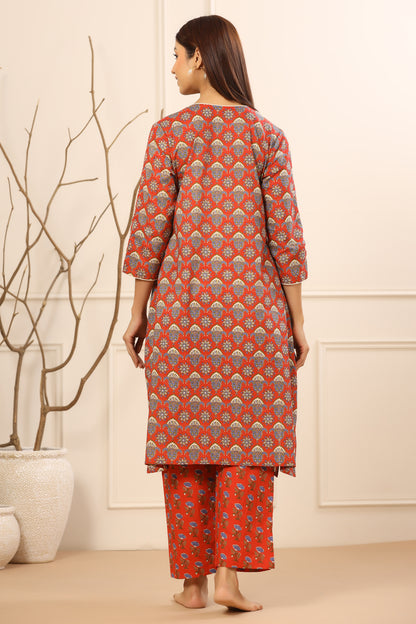 Florals On Red Maternity & Nursing Set