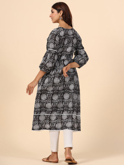 Nightingale Black Maternity & Nursing Kurta