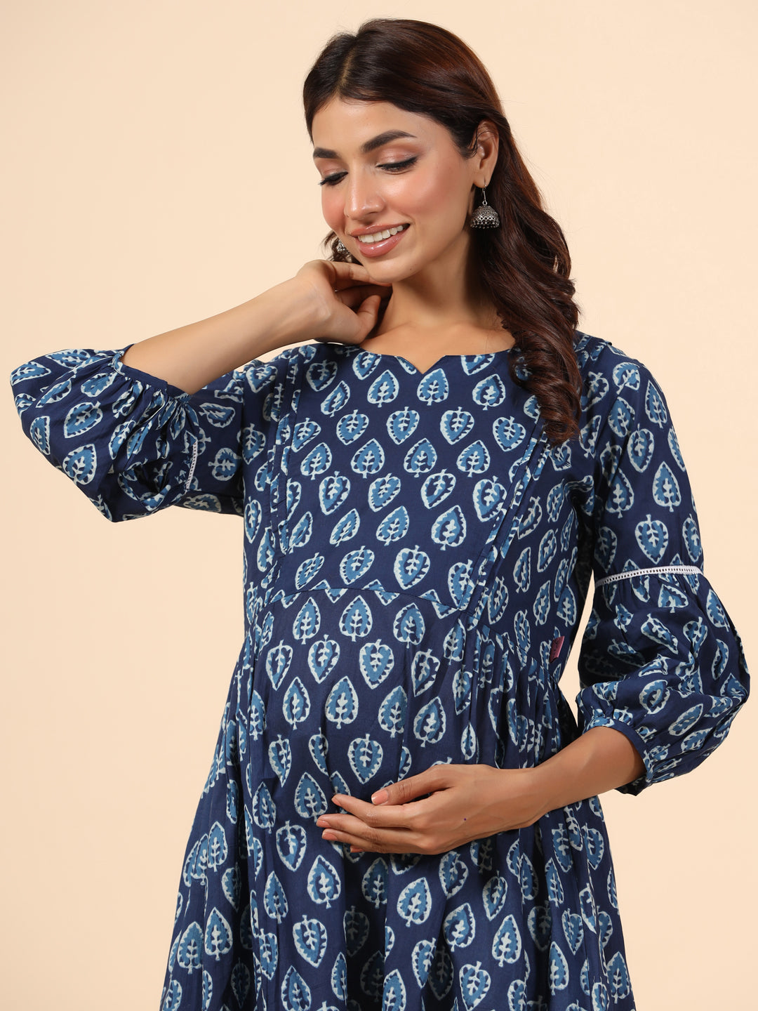 Indigo Leaf Maternity & Nursing Kurta