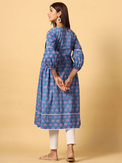 Nautical Rose Maternity & Nursing Kurta