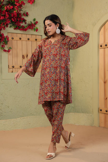 Ruby Grace Kalamkari Cotton Co-ord Set