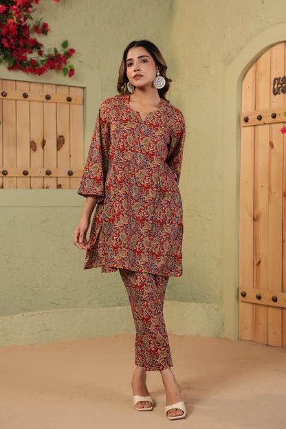 Ruby Grace Kalamkari Cotton Co-ord Set