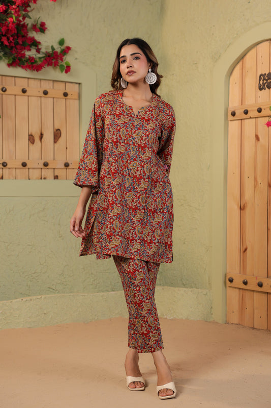 Ruby Grace Kalamkari Cotton Co-ord Set