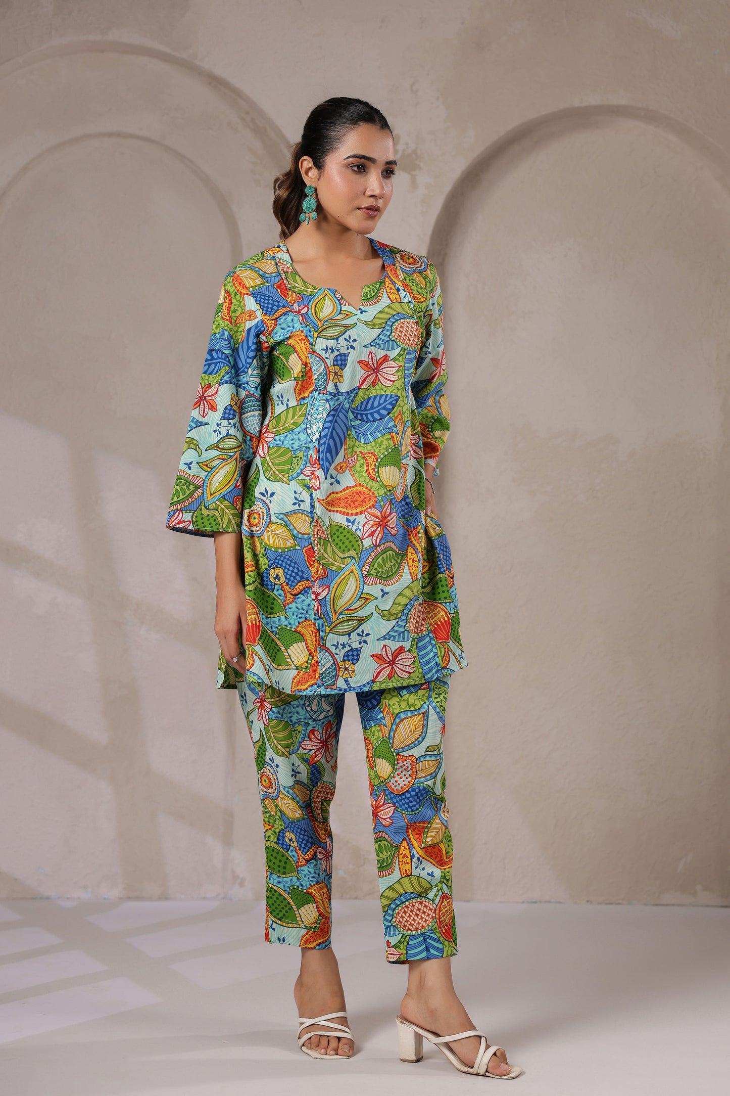 Blue Bloom Cotton Co-ord Set