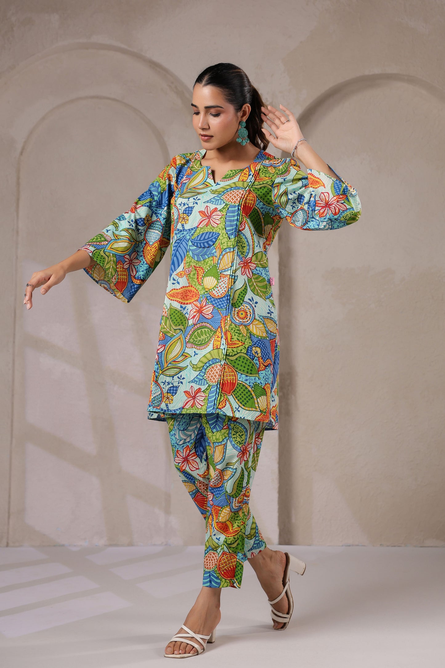 Blue Bloom Cotton Co-ord Set