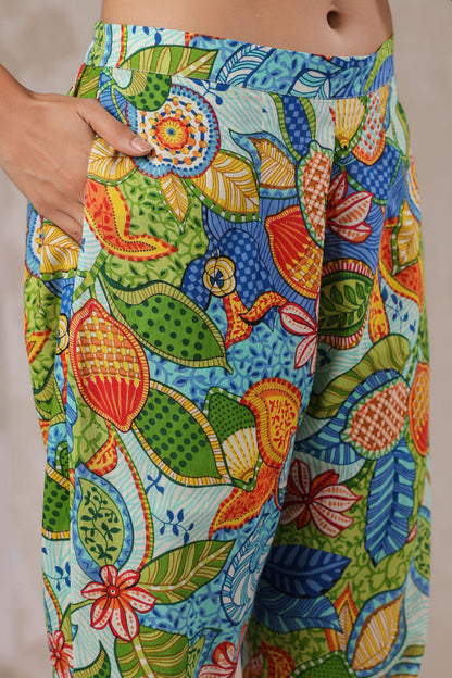 Blue Bloom Cotton Co-ord Set