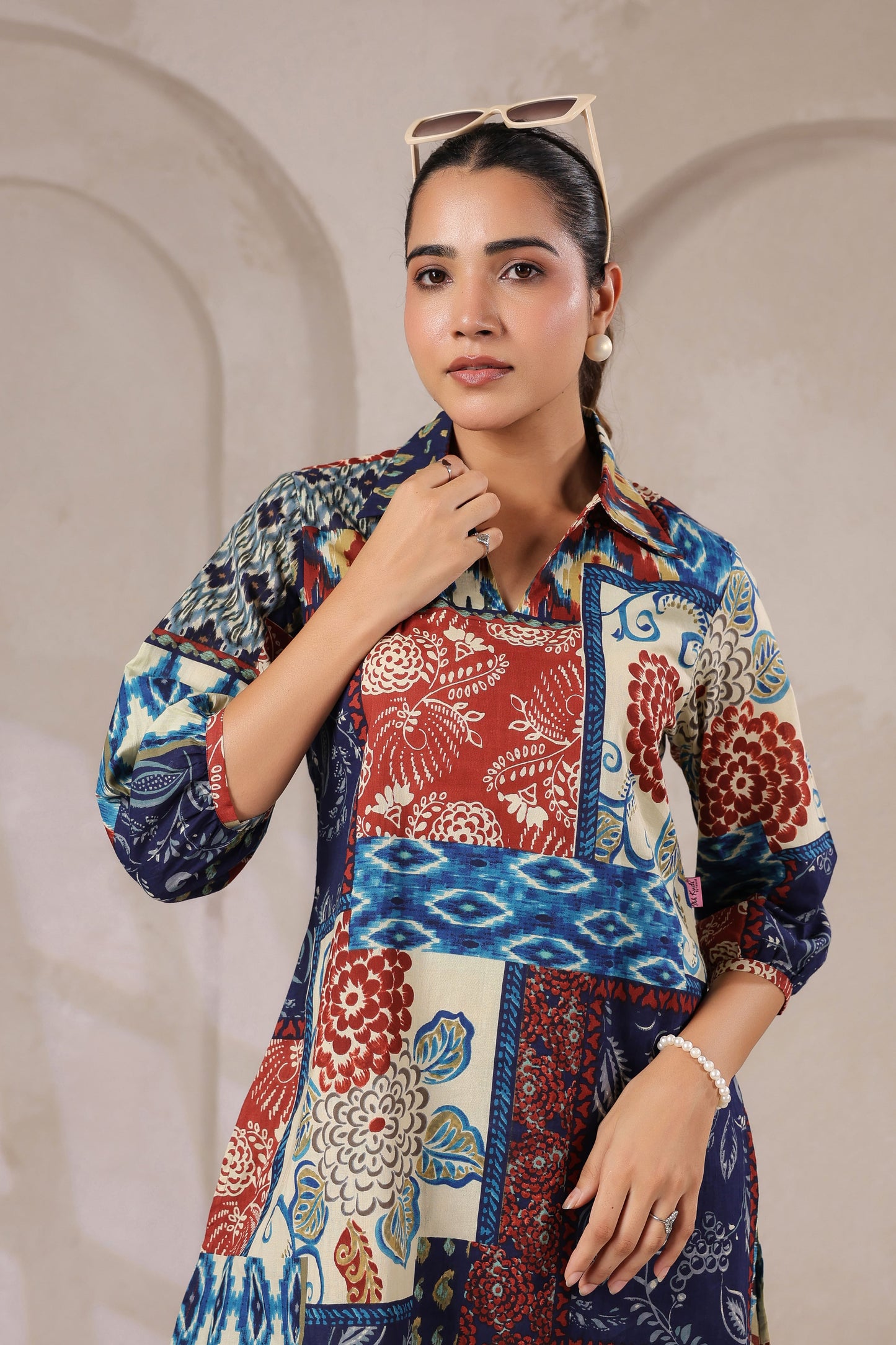 Jungle Gem Patches Collared Cotton Co-ord Set