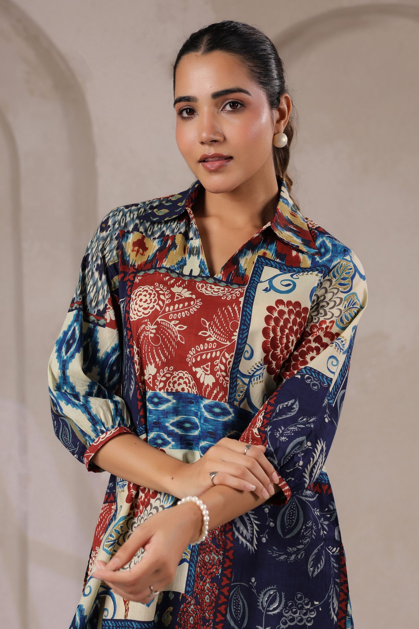 Jungle Gem Patches Collared Cotton Co-ord Set