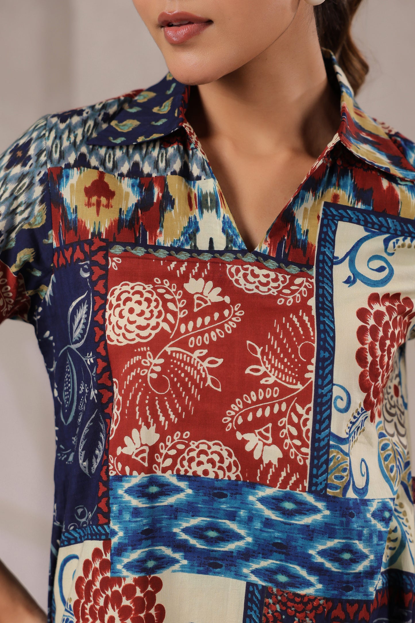 Jungle Gem Patches Collared Cotton Co-ord Set