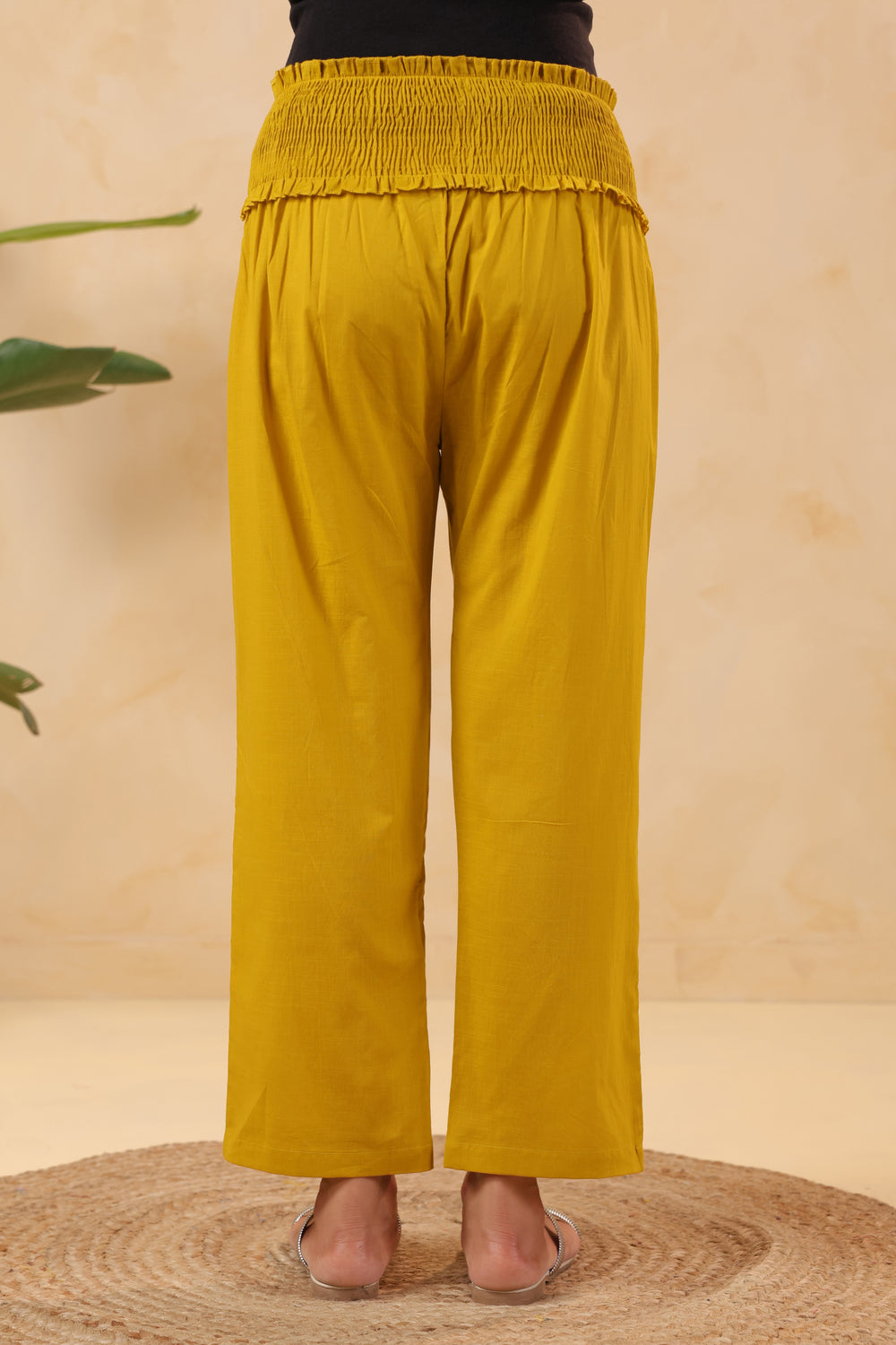 Sunny Bliss Mustard Cotton High Rise Maternity Pant