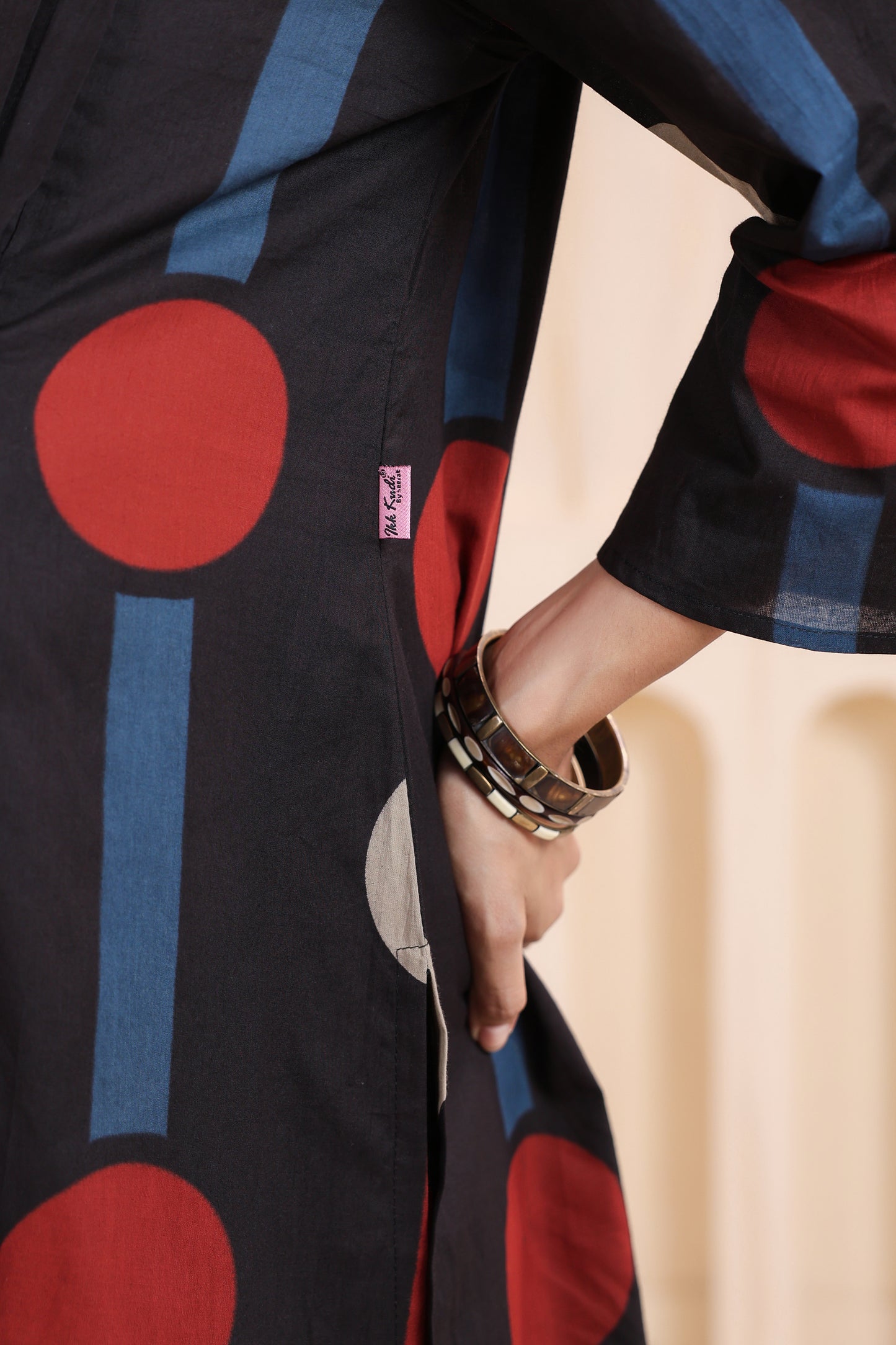 Tribal Echo Black Maternity & Nursing Kurta Set