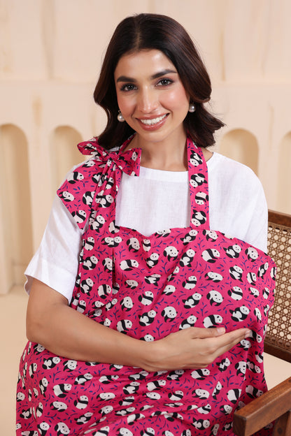 Panda Paradise Pink Feeding Cover